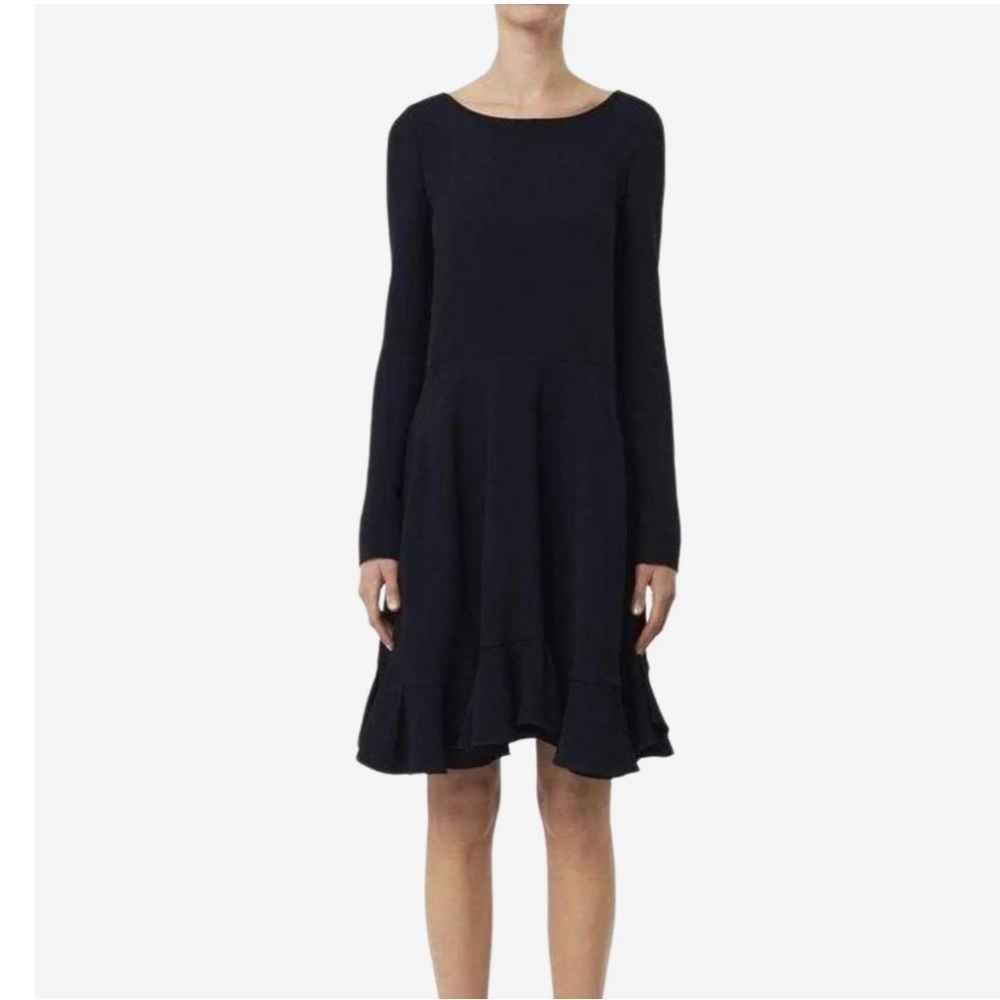 NWF Chloe Navy Ruffle Dress Size 40/L
